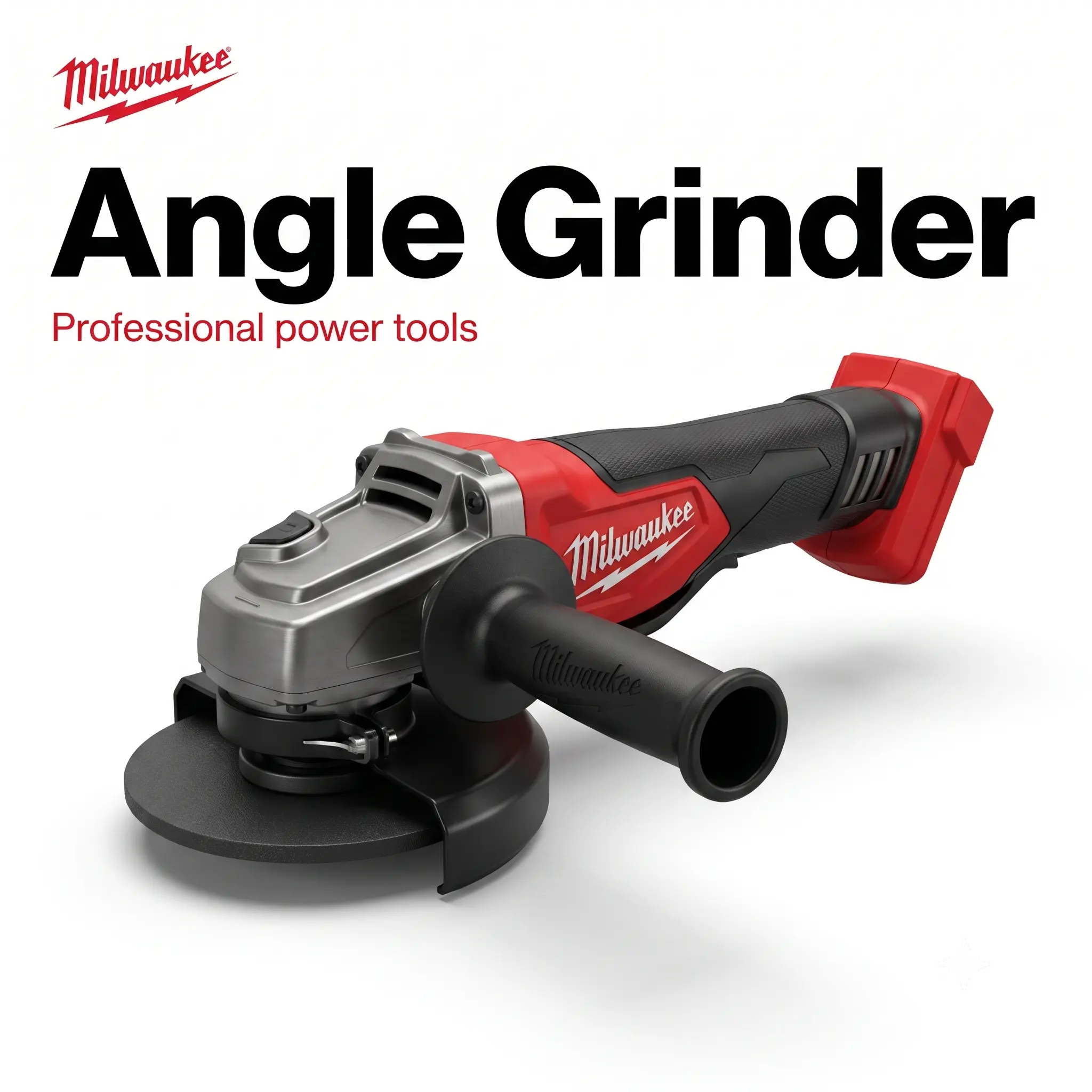 Milwaukee Cordless Angle Grinder Power Tool Kit With 125mm Grinding Disc, Applied For Auto Body Derusting, Vehicle Parts Trimming And Garage Hardware Deburring, Package Contains Protective Guard, Side Grip And Adjustment Spanner