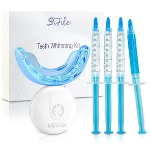 VEVOR Teeth Whitening Kit with LED Light, 32 LED Accelerator Lights, Whitening Strips, Pens and Gel Syringes, U-Shaped Tray, Wireless Portable Kit Fast and Effectively Removes Stubborn StainsVEVOR Super Brand Day