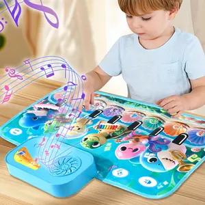 Music Piano Mat Toy, Adjustable Volume, 6 Songs, 6 Instrument Sounds, Recording/playback, Pe Material, Indoor Keyboard Floor Piano Pad