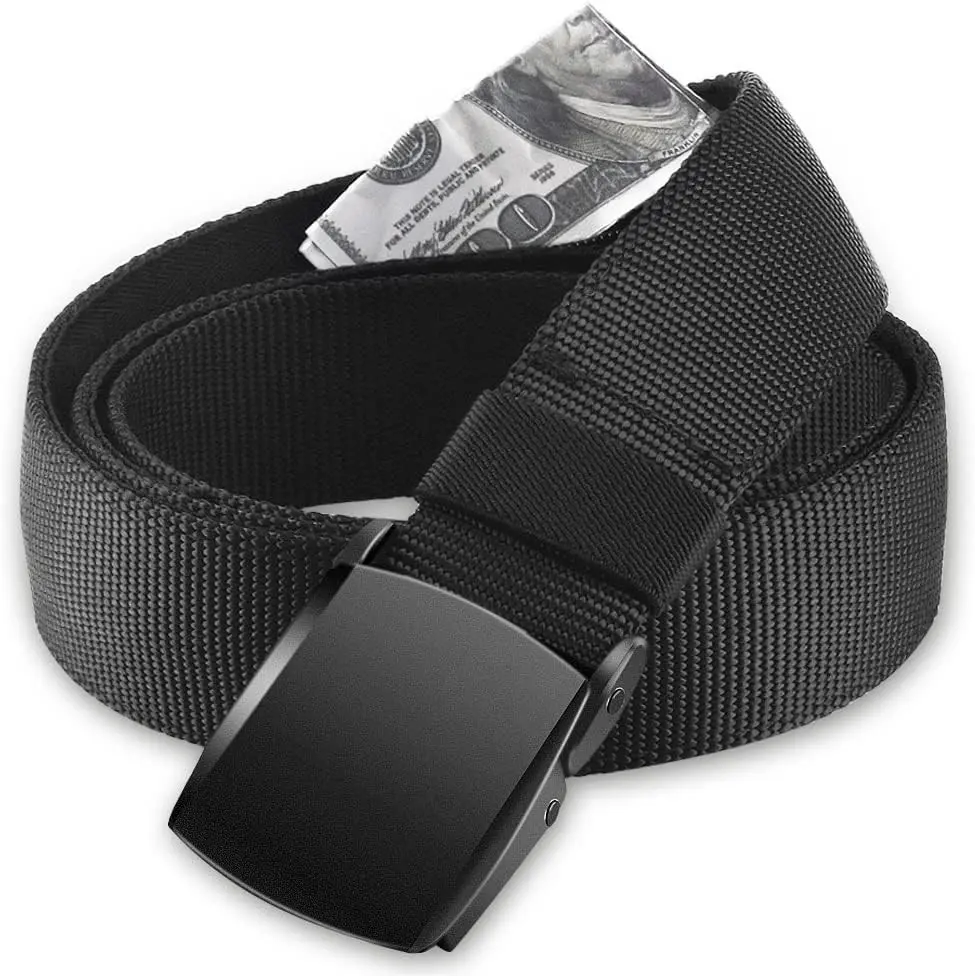 AGPTEK Travel Money Belt, Hidden Money Pouch, Anti-Theft Security Waist Wallet, Secret Compartment Money Hideaway for Business Trip Jogging Outdoor Working, Gift for Fathers Dad Men Boyfriend, Black