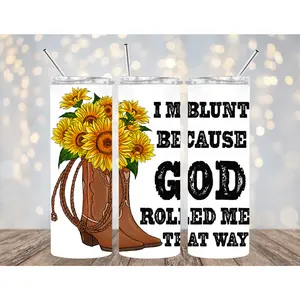 UVDTF 20 oz Cup Wrap Blunt Because God Rolled Me That Way 2023