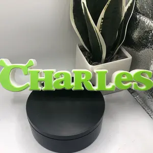 3d Printed Personalized Green Ogre Name Plate I Donkey I Desk Sign I Birthday I Her Him Gift Display I Cartoons I Fan Art I Back to School