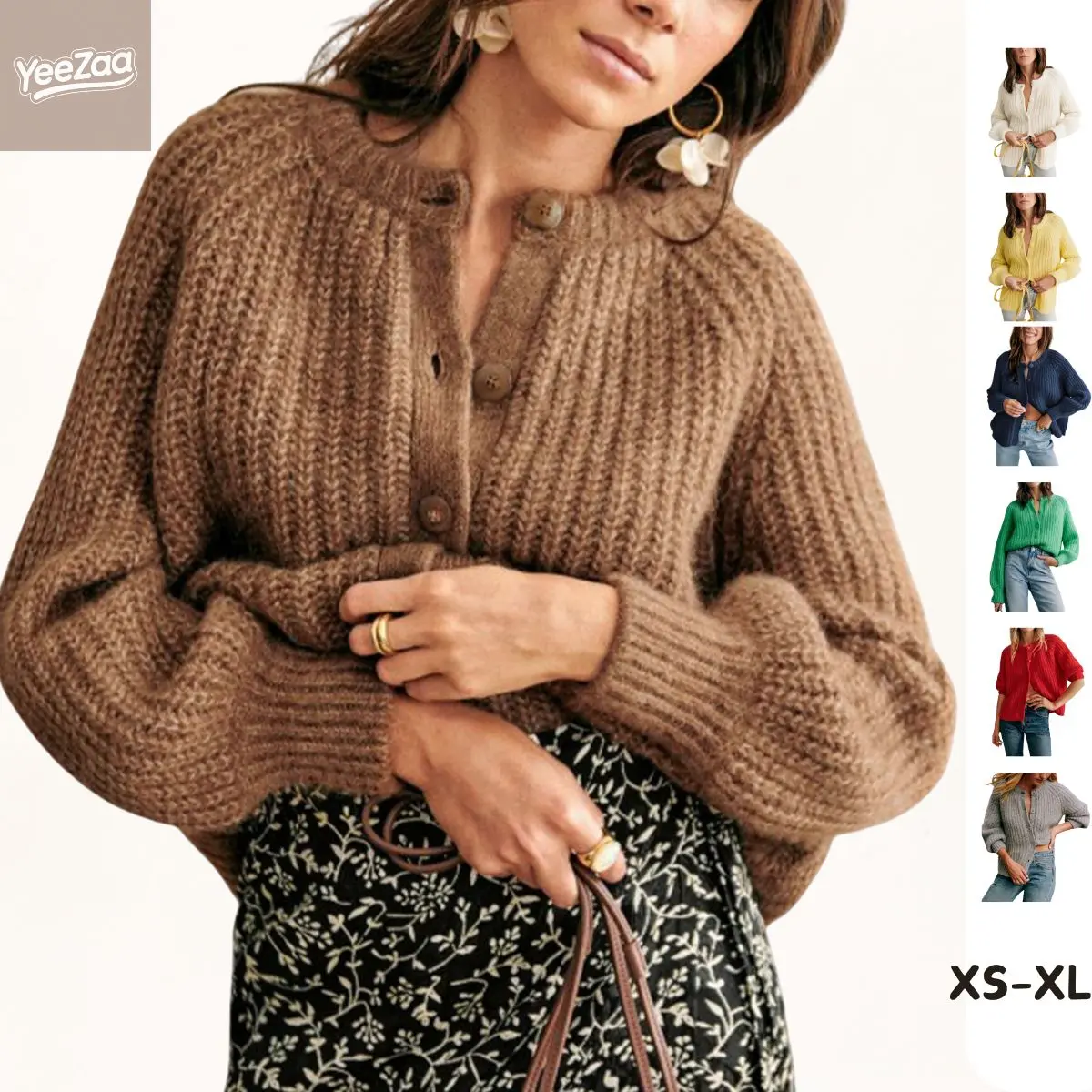 YaaZee Womens Cardigan Sweater 2025 TikTokShopHolidayHaul Christmas Button Down Long Sleeve Chunky Soft Knit Sweater Fall Open Front Loose Casual Fall Winter Womenswear