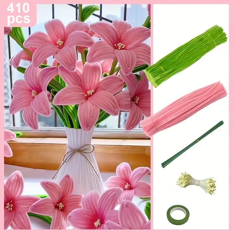 720 Piece Multi-Color Lily Twist Rod Pipe Cleaner Craft Kit, DIY Handmade Project, Perfect for Mother's Day, Graduation, Christmas, Valentine's Day