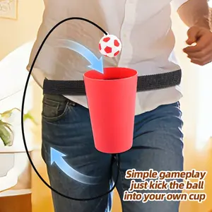 Double Player Funny Belly Cup Ball Game Toy Interactive Swing Ball Catch Game for Carnival Birthday Party Family Fun Activities