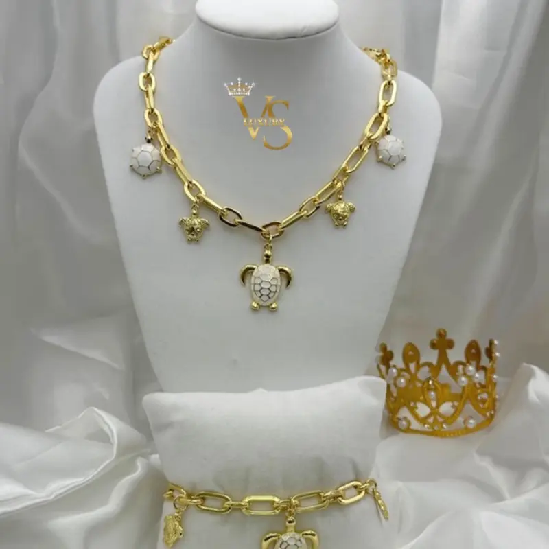 Valdes Luxury – Turtle Design Necklace & Bracelet Set | 14K Gold Laminated | Everyday Wear | Hypoallergenic
