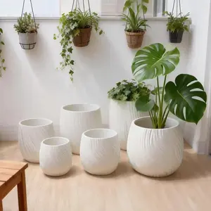 Simple Creative Ripple Resin Flower Pot, Large Diameter Home Planter, Indoor Outdoor Use, Suitable for All Seasons, Garden Lawn Care
