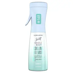 Secret Cooling Aluminum Free Whole Body Deodorant Mist for Women, 24hr Odor Protection, Instant Cooling Relief, Soothes & Revitalizes Skin, PH Balanced Formula, Invigorating Mint Scent, 5.2 fl oz
