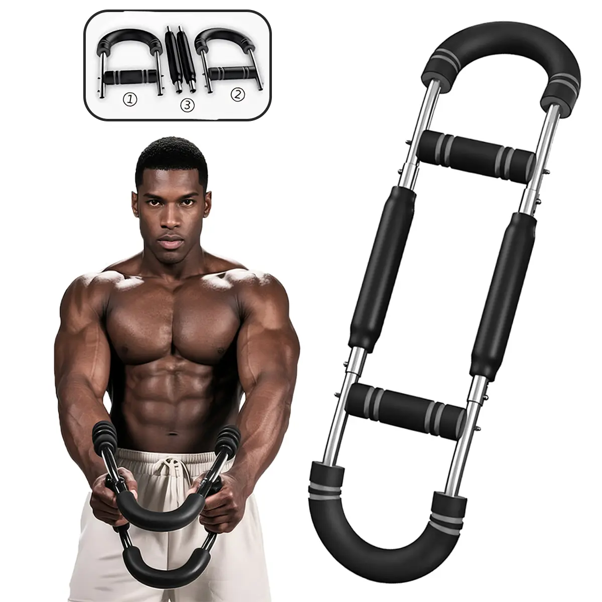 AA-60-120Lbs Twister Arm Trainer,Adjustable Chest Workout Equipment, Arm Trainer for Men, Chest Trainer for Men, Shoulder Muscle Training, Portable Spring Resistance Home Fitness Equipment outdoorfun