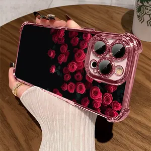 Phone Case - One Red Rose Phone Cover Suitable for Apple Iphone 17 16 15 14 13 12 11 PRO MAX PLUS,AIR and iPhone Xs Max It Offers Shock Resistance And Camera Protection, Featuring a Minimalist And Elegant Design. Perfect As a Gift for a Partner Or Friends