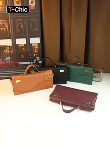 Stylish women's simple and versatile square bag commuter shoulder messenger envelope bag clutch bag dinner bag Plain Color Purse