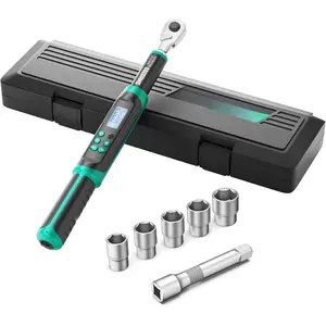 Precision Digital Torque Wrench - Electric Torque Wrench with Adjustable Force Measurement, 5.02-99.57 ft.lb / 6.8-135 N.m, 3/8 Drive for Professional and DIY Use