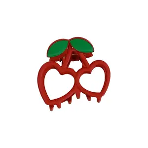 Cute Women's Cherry Cat Alloy Hair Claws