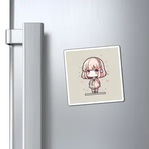 Cute Chibi Girl Heart Music Magnet - CreativeBunnieStudio - Cute Anime Magnets, Personalized Chibi, Fridge