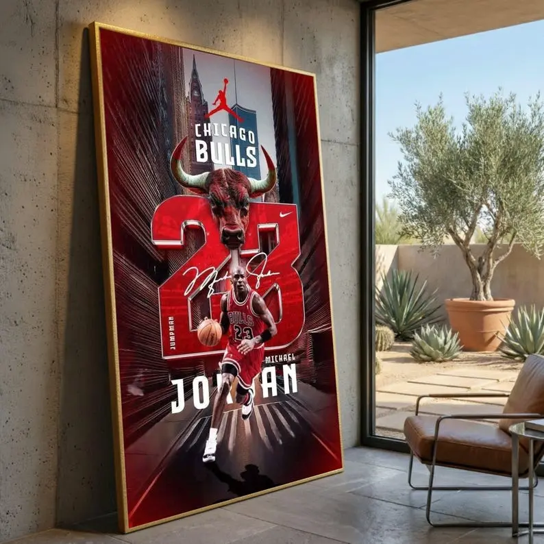 [Unframed] Michael Jordan Chicago Bulls, NBA #23 Basketball Legend Poster