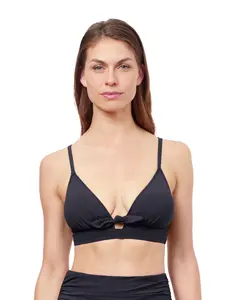 Profile by Gottex Dandy Banded Bikini Top, 27% Extra Life Lycra, 73% Recycled Nylon, Adjustable Strap, Hand Wash Only, Style e24041b24