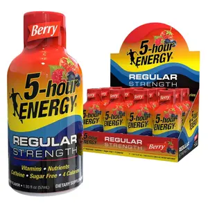 5-hour ENERGY Shot, Regular Strength, Berry 1.93 Ounce, 12 Count Beverage Sugar Drink Sport Vitamin