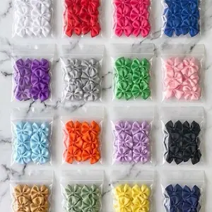 Set of 12 Handcrafted Satin Ribbon Bows for Treats, Cakepops, Cakesicles, Krispies, Candy Apples and Crafts