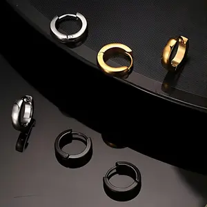 Stainless Steel 3 Pairs Small Hoop Earrings, Hypoallergenic Ear Piercing Jewelry Set, Hip Hop Party Daily Casual Fashion Jewelry