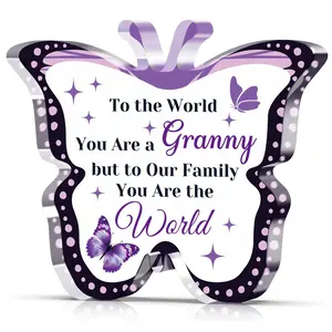 Granddaughter Gift for Grandma Acrylic Plaque, Mother's Day Christmas Valentine's Day Present, Grandmother Desktop Decoration