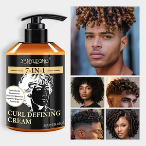 7-in-1 Curl Defining Cream (280ml) – Argan Oil Hair Styling Balm for Waves/Coils/Curls | Long-Lasting Hold, Frizz Control, Heat Protection & Color Safe | Shine-Enhancing Curly Hair Moisturizer
