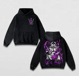 Special Limited Zoro Asura x One Piece Washed Hoodie & Vintage Tee – Double Printed Oversized Anime Streetwear, Heavyweight Cotton Manga Merch, Perfect Gift for OP Fans & Anime Lovers