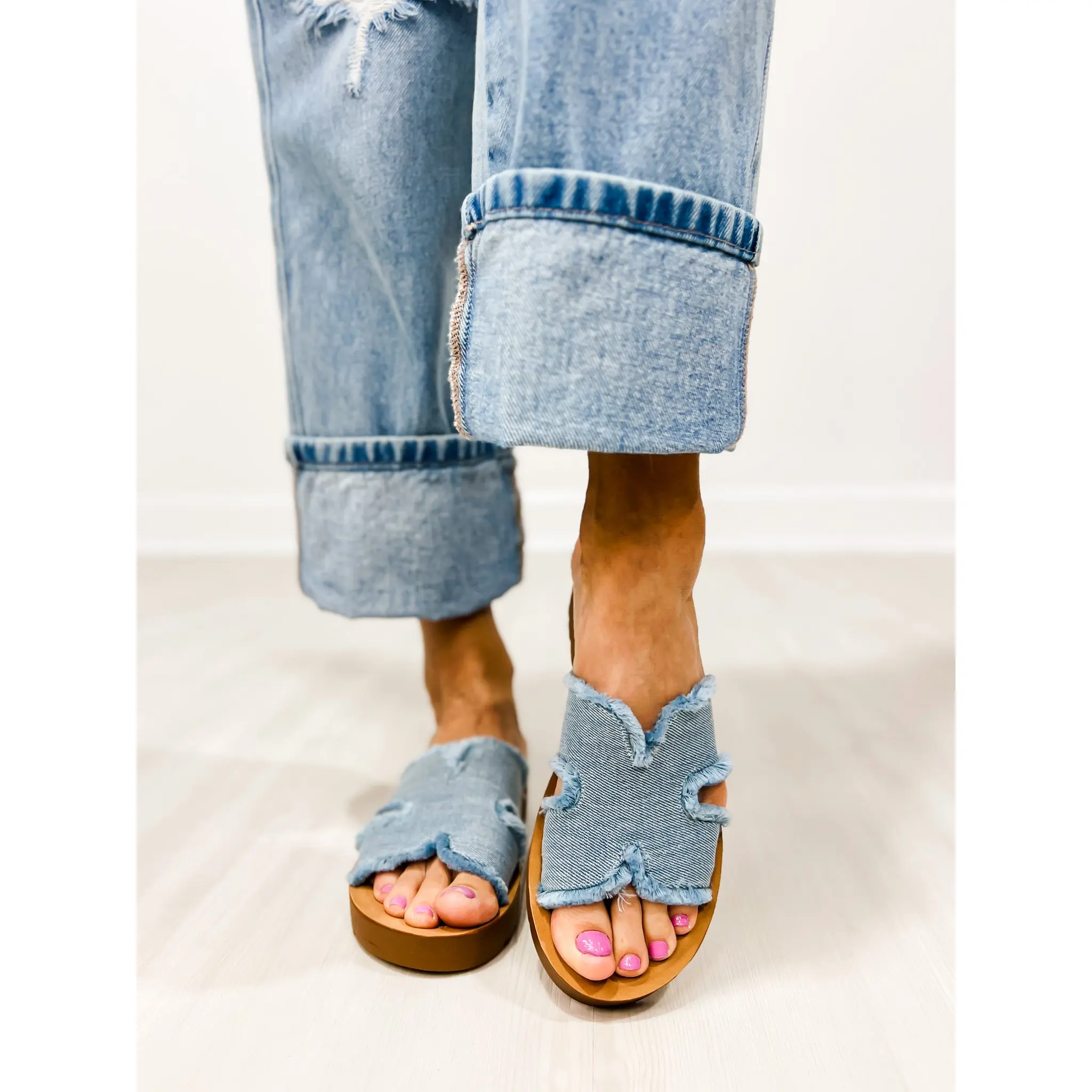 Corkys Hold Please Sandals in LIGHT BLUE FRAYED - TikTok Shop display picture 2
