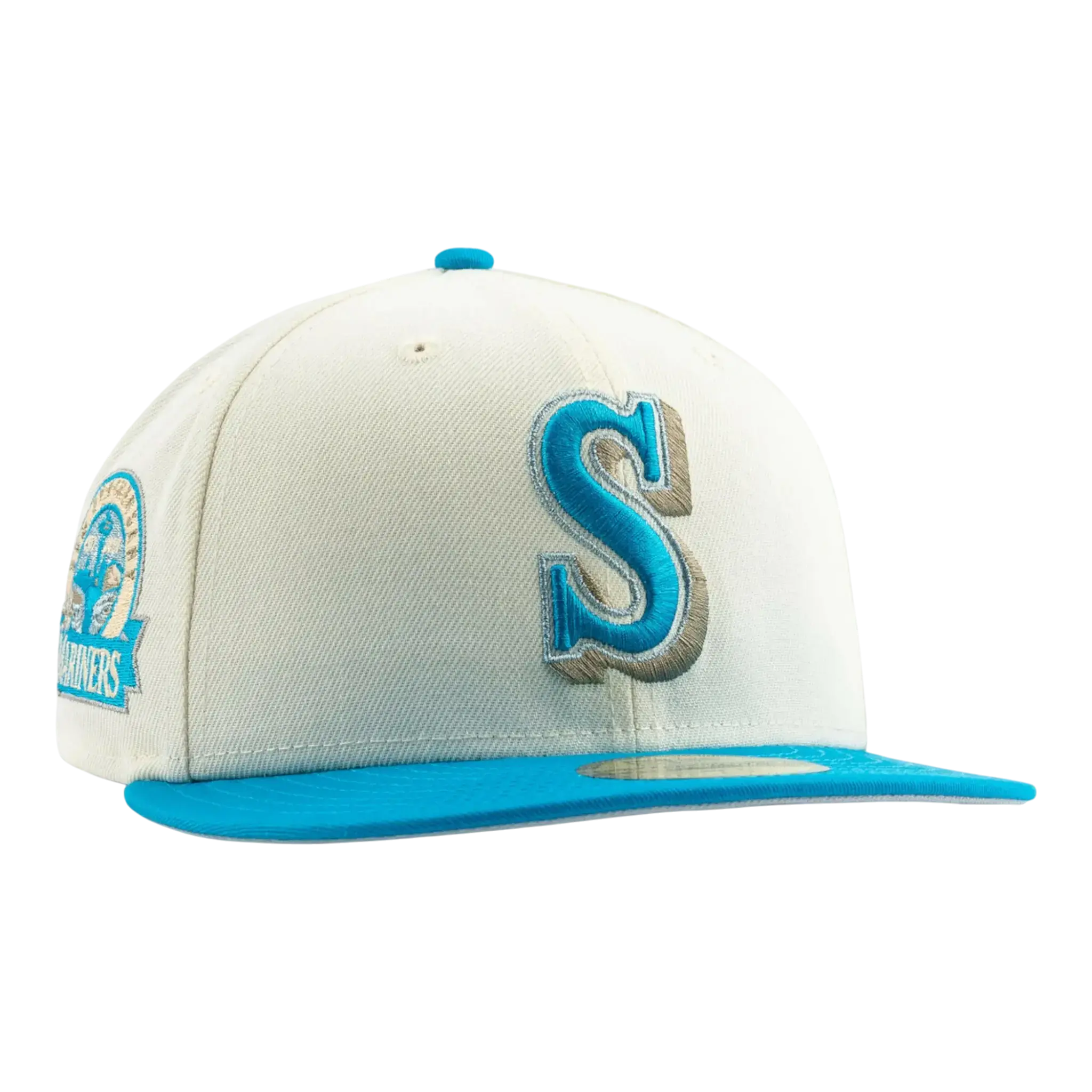 New Era Seattle Mariners 30th Anniversary Elements Pack Fitted in Off White/Freshwater Blue | Cap