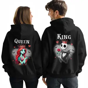 King And Queen Couple Hoodie, Jack And Sally Matching Clothes, Valentines Day Shirt