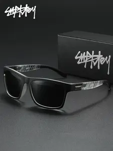 SUPKLEY Temperament, Leisure, Sports Style, Men'S Polarized Sunglasses, Square Frame, Outdoor Hiking, Uv Protection, Fashion Accessories, Driving And Hiking To Reduce Glare, Modern Frames Sunglasses