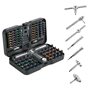 100-In-1 Magnetic Ratchet Screwdriver Set, Multifunctional Screwdriver, Multipurpose Screwdriver, Multi-Functional DIY Magnetic Screwdriver Kit, Detachable Ratchet Handle, Portable Precision Repair Tool