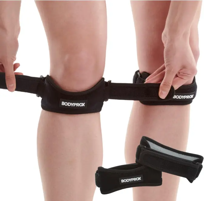 Bodyprox Patella Tendon Knee Strap 2 Pack, Knee Pain Relief Support Brace Hiking, Soccer, Basketball, Running, Jumpers Knee, Tennis, Tendonitis, Volleyball & Squats