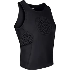 Exxact Sports Youth Baseball Chest Protector, Tank Top Sternum Chest & Ribs Guard, Softball Chest Protector Youth (Black)