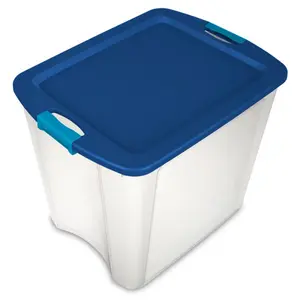 Sterilite 26 Gallon Latch & Carry Plastic Storage Tote Container Box, 12 Pack