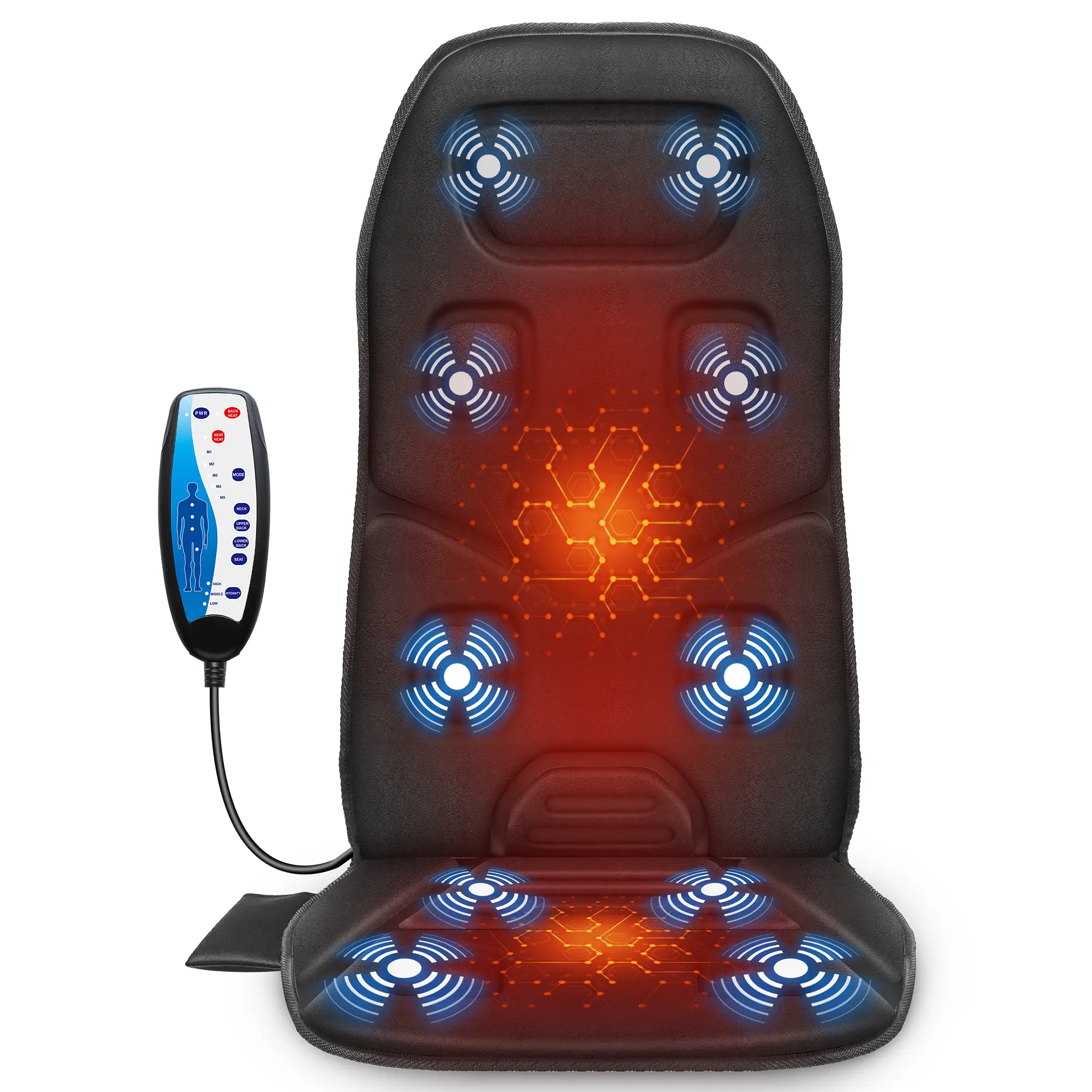 COMFIER Vibration Back Massager Seat Cushion with Heat,10 Motors Massage Chair Pad,Chair Massager for Pain Relief at Office/Home,Birthday Gift for Men Dad Women Mom,dorm essentials,back to school,back to school haul