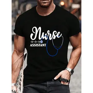 100% Cotton Nurse Assistant Certified Nursing Assistant Medical CNA T-Shirt Women's Men's Graphic Tee Crew Neck summer vacation Tops