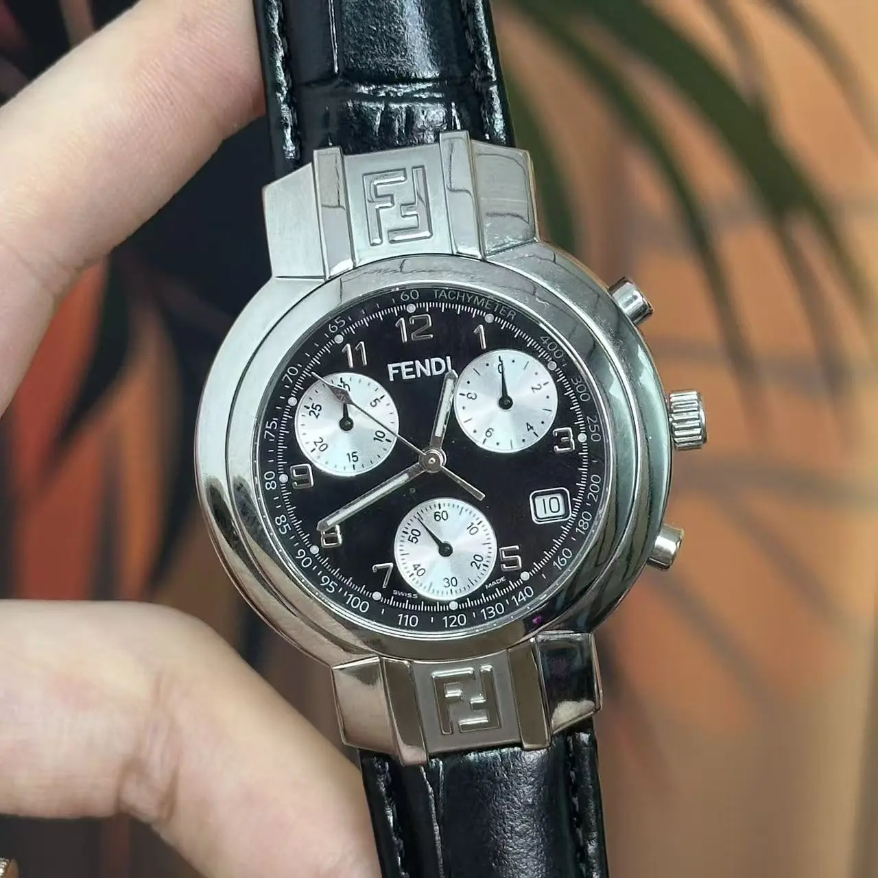 Fendi Vintage 4500G 39mm Horology Chronograph Black Dial Quartz Watch 21013037
