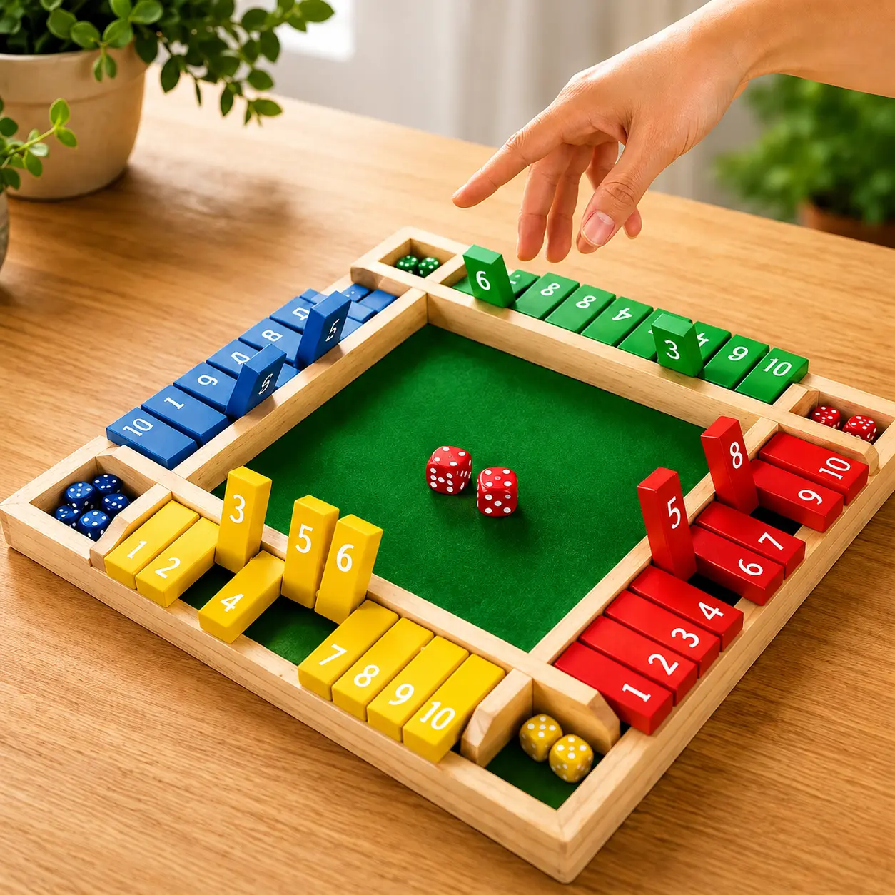 Shut the Box Game Wooden Family Board Game for 2-4 Players, Classic Dice Game for Kids & Adults, Educational Math Learning Toy, Tabletop Strategy Game, Travel Game, Family Game Night, Party Game, Birthday & Holiday Gift