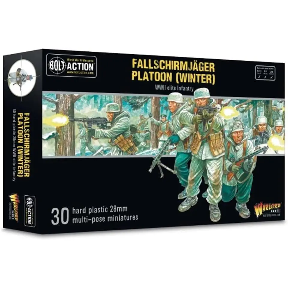 Wargames Delivered Warlord Bolt Action Fallschirmjäger 28mm WWII German Paratrooper Miniatures for Battle of The Bulge and Eastern Front Customizable Infantry
