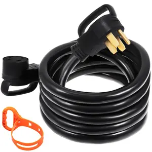 50A 25Ft RV Extension Cord - Durable Premium Copper Wire Power Supply Cable with 26.5mm Wire Diameter, Handle-Equipped for Trailers, Motorhomes