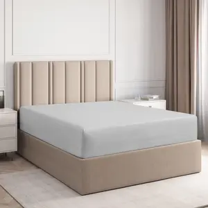 CGK Linens Premium Fitted Sheet Ultra Soft & Breathable - Deep Pocket for 8"-16" Mattresses in Light Grey, Size Full