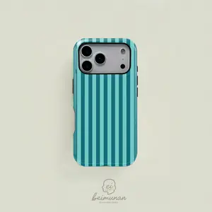 1PC Stripe Pattern Print Phone Case， Heavy Duty Shockproof 2in1 Protective Cover， for iPhone 17 16 15 14 13 12 Pro Max， Samsung Galaxy S25 S24 S23 S22 Ultra Series Holiday Gift Minimalist Fashion Case
