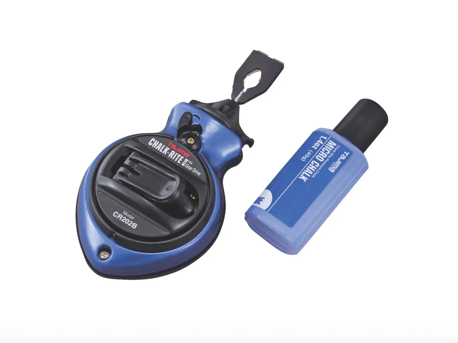Tajima CR202B-P Chalk Rite II Measuring Instrument - Contractor Grade, Ultra-Thin Blue Chalk Line