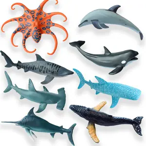 8-Piece PVC Ocean Animal Set, Interactive Parent-Child Cognitive Toy, Kindergarten Eco-Friendly Learning Tool, Party Gift