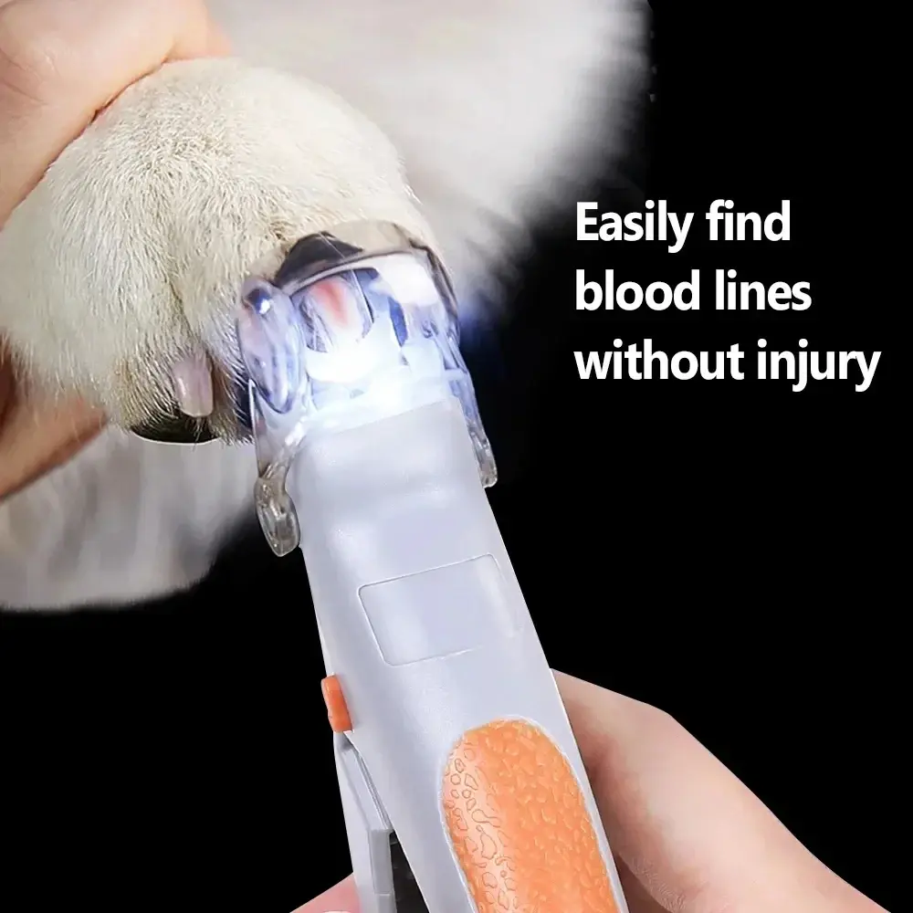 LED Pet Nail Clipper with Magnifying Lens, Stainless Steel Nail Trimmer for Cats, Dogs, Rabbits and Small Pets
