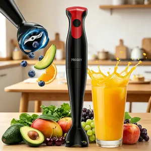PRASKY Hand Blender with 304 Stainless Steel & Detachable Shaft – Mix Milkshakes, Soups, Baby Food & More