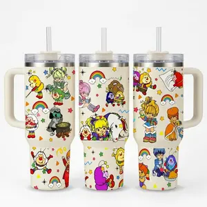 Classic Rainbow Brite Characters Tumbler 40oz, 80s Retro Colorful Cartoon Drinkware For Women Girls, Nostalgic Magic Animation Travel Tumbler, Cheerful Gift Idea | 300326.C00782.ID03