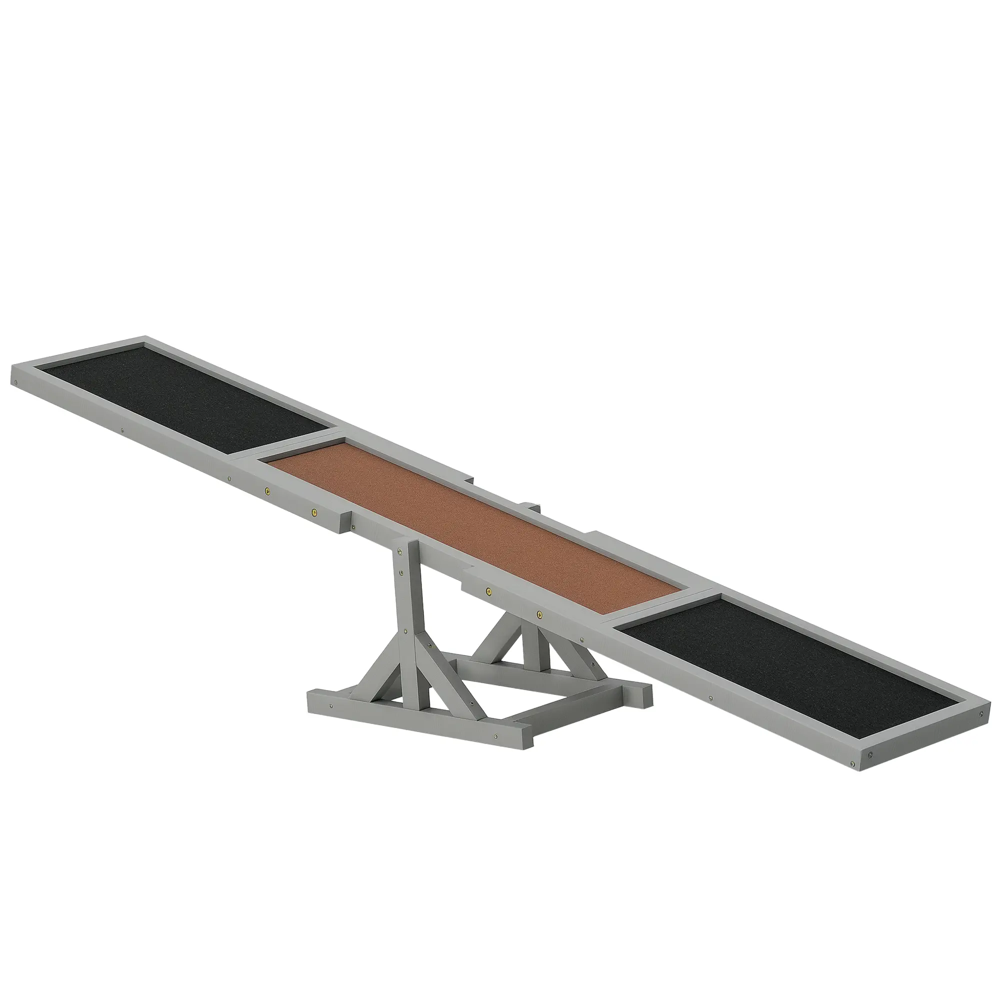 Wooden Dog Agility Seesaw - Weather-Resistant Gray Training & Exercise Equipment for Backyard, Park Use to Boost Pet Balance & Confidence