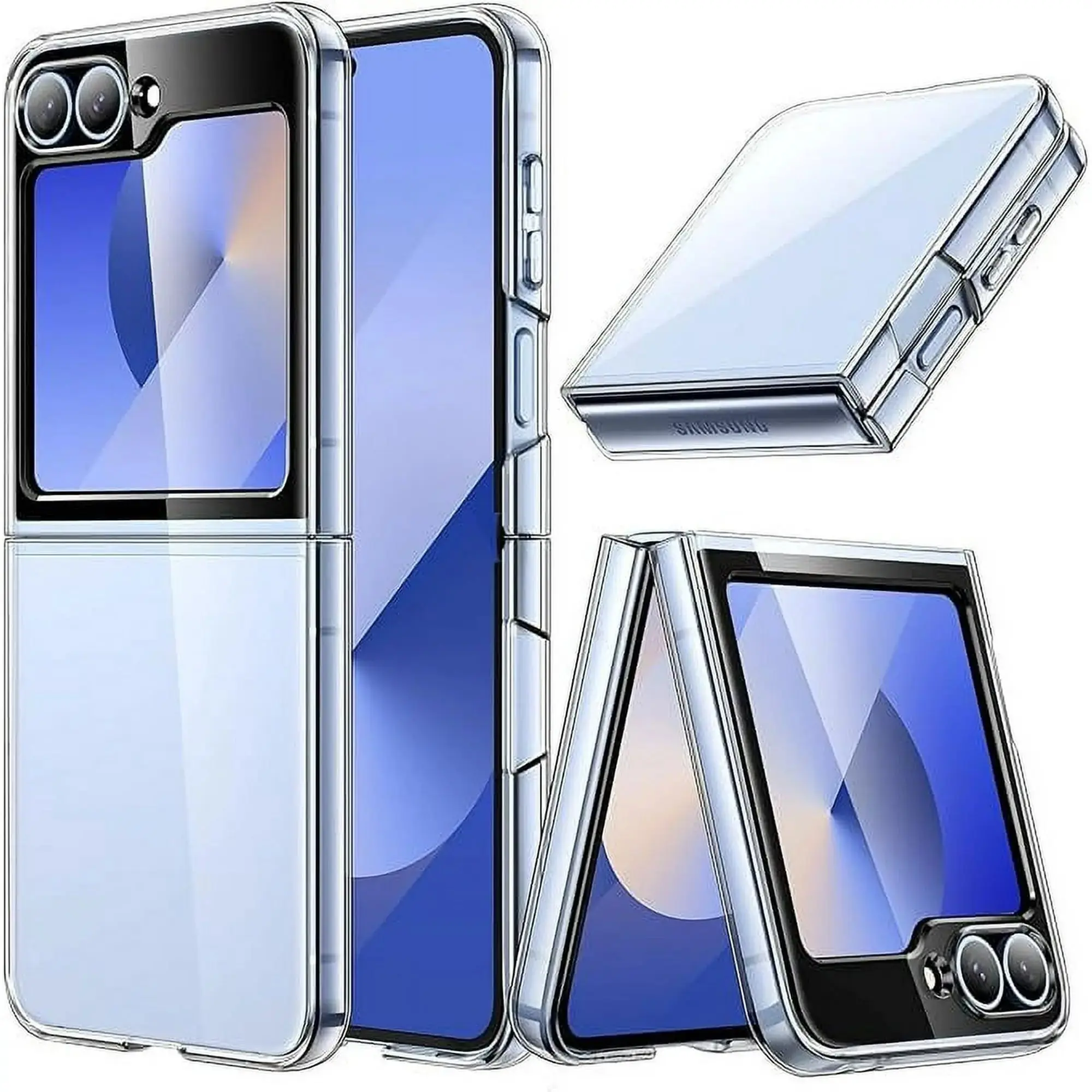 Entronix Galaxy Z Flip 6 Crystal Clear Case - Slim Cover Transparent Dustproof Handle Entronix Galaxy Z Flip 6 Crystal Clear Case - Slim Cover Transparent Dustproof Handle
