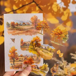 Landscape Themed Sticker Book, 20 Sheets/book Sticker Packs, DIY Decorative Sticker, DIY Decals for Scrapbooking, Journaling, Gift Wrapping, Greeting Cards, Art Stickers